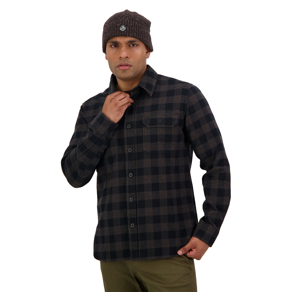 Swanndri Taranaki Tailor Shirt - Black/Charcoal Check